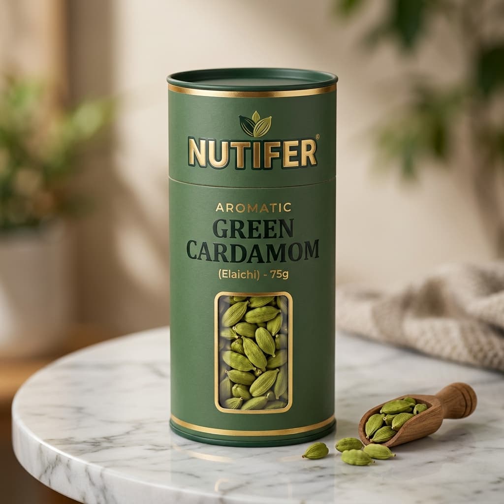 Nutifer Aromatic Green Cardamom Elaichi (8mm+ Bold Size)
