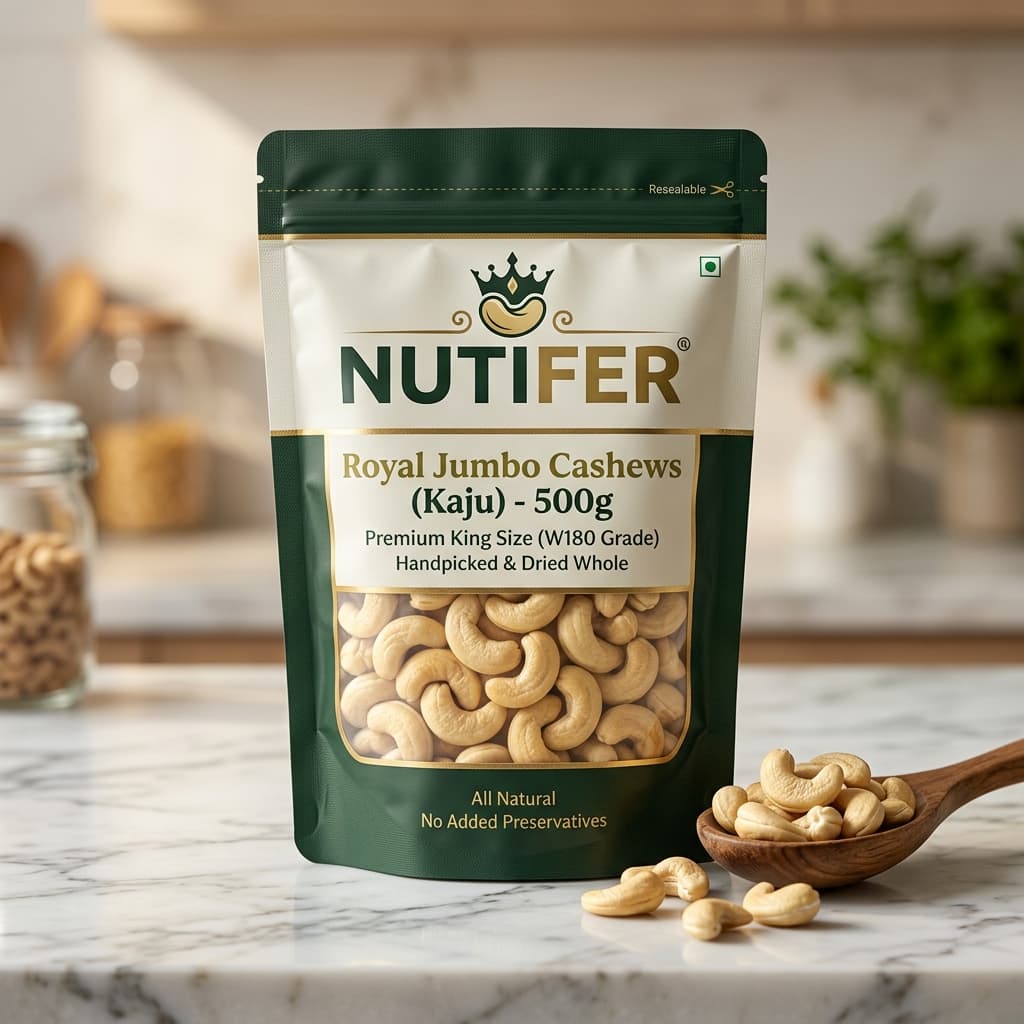 Nutifer Royal Jumbo Cashews W180 (Kaju)