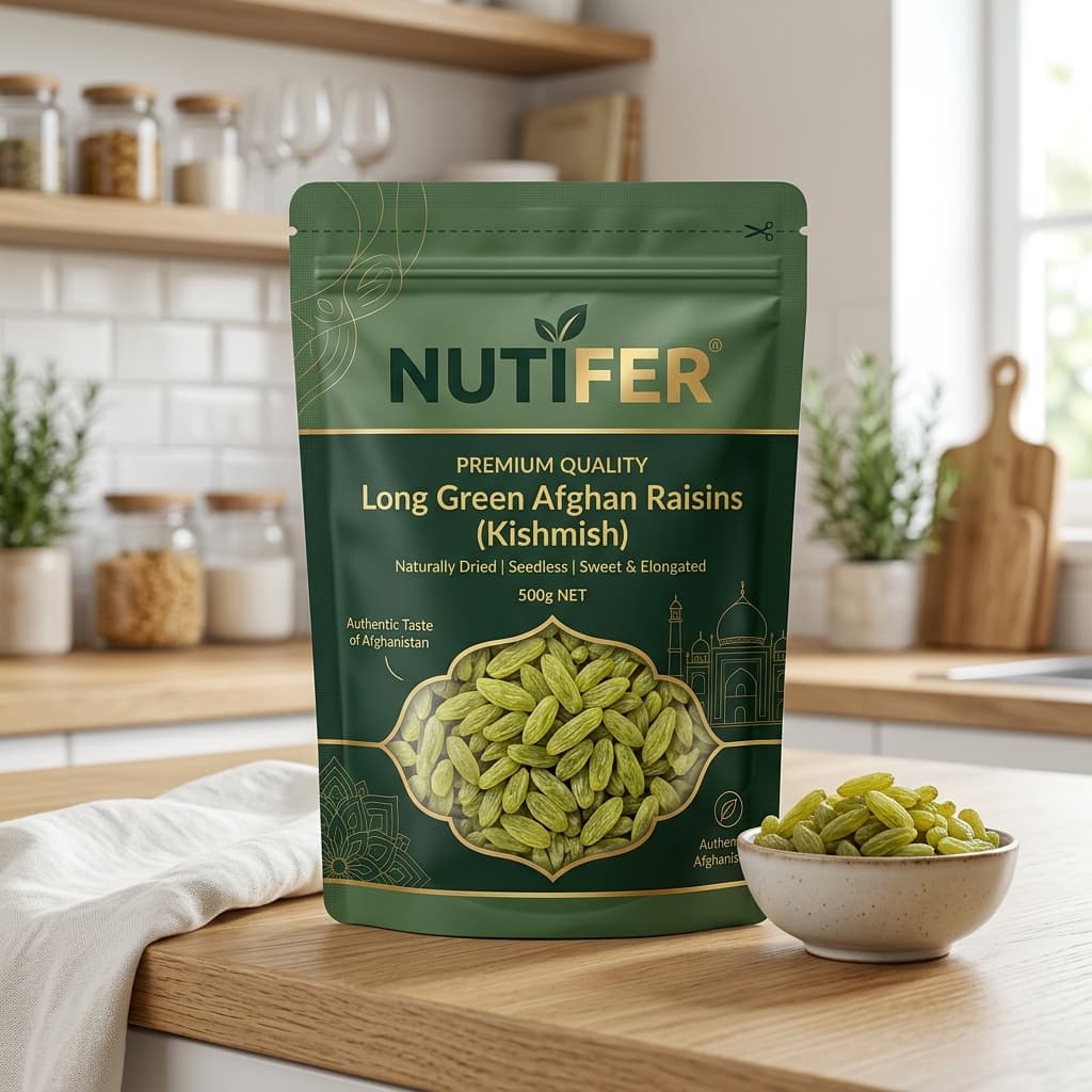 Nutifer Long Green Afghan Raisins (Kishmish)