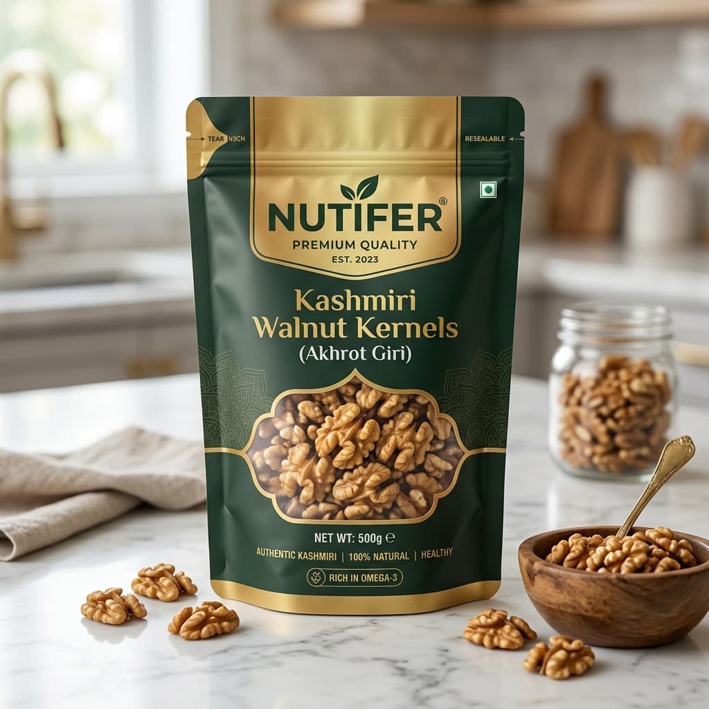 Nutifer Extra Light Kashmiri Walnut Kernels (Akhrot Giri)